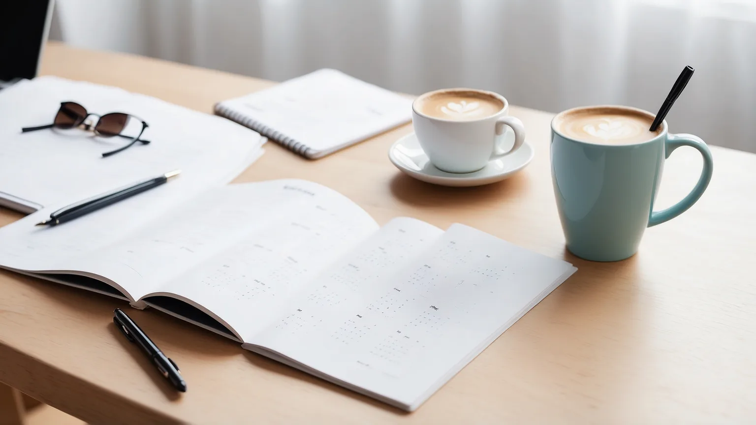 Urlaubsplanung mit Kalender und markierten Brückentagen